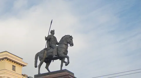 Monument of Cossack Stock Footage 1003957