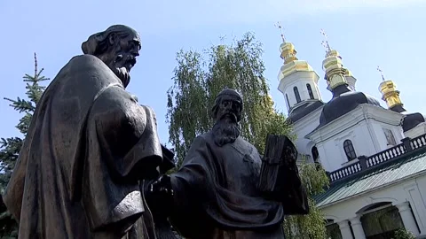 Monument to Cyril and Methodius Stock Footage 98638443