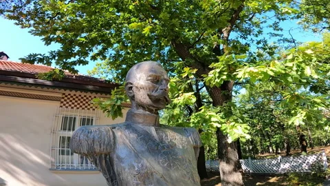 Monument dedicated to the King Petar I Karadjordjevic in Topola. Video stock 164556897