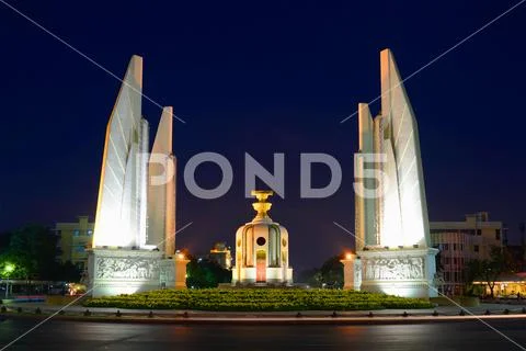 Monument of Democracy close-up late evening. Bangkok, Thailand Stock Photos