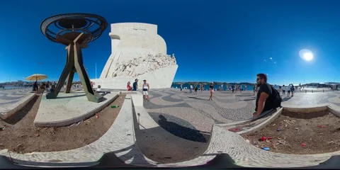 Monument to the Discoveries 360 VR Video stock 94370676