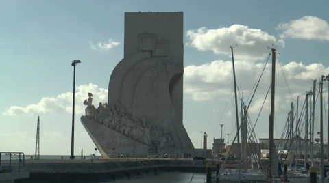 Monument to the discoveries in Belem Lisbon Stock Footage 33354441