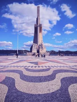 Monument to the discoveries in lisbon Stock Photos