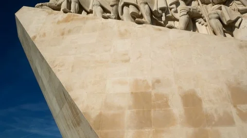 Monument to the Discoveries of the New World in Belem, Lisbon, Portugal. Stock Footage 109376798