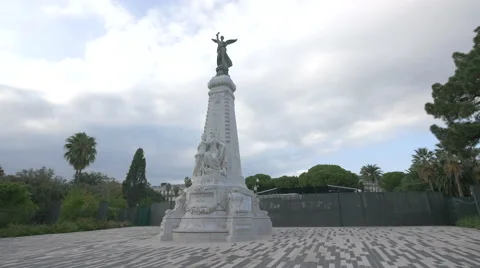The Monument du Centenaire on a cloudy day in Nice Stock Footage 61390155