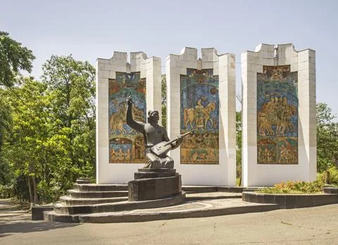 Monument to Eelian Ovla (Ovla Elyaev) at Heroes alley in Elista. Republic of Stock Photos