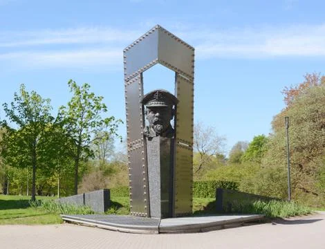 Monument to Estonian military commander Johan Pitka Stock Photos