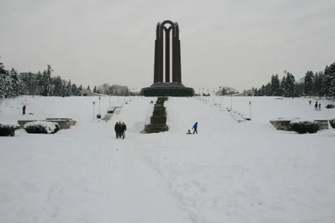 The Monument Of Fallen Hero In Bucharest Stock Photos