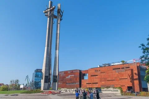 Monument to the Fallen Shipyard Workers of 1970. The European Solidarity Cent Stock Photos
