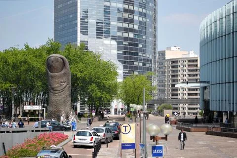 Monument to the finger. Stock Photos