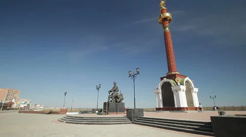 The monument to the founder of Yakutsk Video stock 24852949