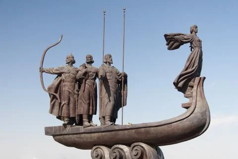 Monument to founders of Kiev Stock Photos