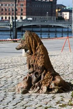 Monument of fox - beggar Stock Photos