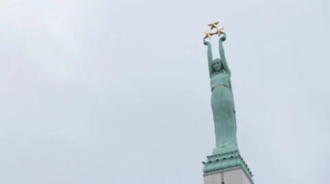 Monument of Freedom in Latvia Stock Footage 31875900