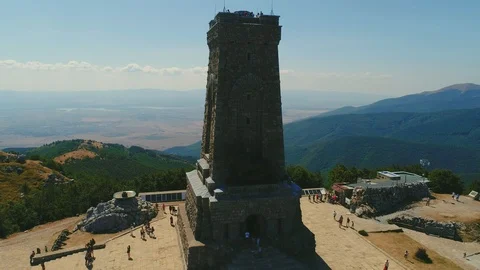 The monument of freedom "Shipka" at sunset  - St. Nikola peak 4k Видео 116183959