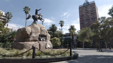 Monument General San Martin Square Plaza (Mendoza, Argentina) footage Stock Footage 130690246