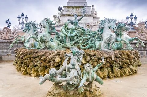 The monument to the Girondins, located in Bordeaux, Place des Quinconces, France Stock Photos