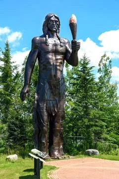 Monument to Glooscap in Millbrook First Nation in Nova Scotia, Canada Stock Photos