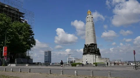 Monument to the glory of the Belgian infantry in Place Poelaert In Brussels Stock Footage 76158511