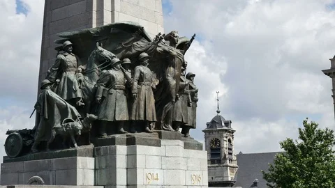 Monument to the glory of the Belgian infantry in Place Poelaert In Brussels Stock Footage 76162392