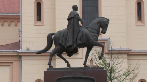 Monument to the hero on horseback Stock-Footage 37257242