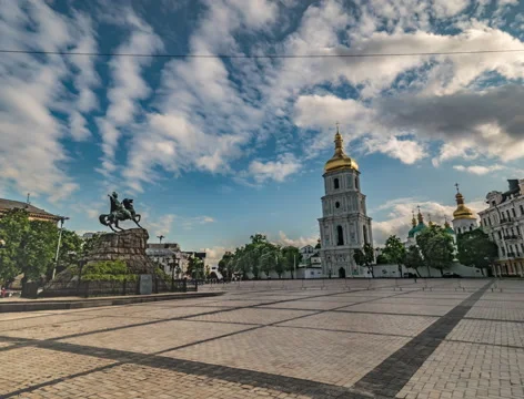 A Monument to Hetman Bogdan Khmelnitsky Stock Footage 63493523