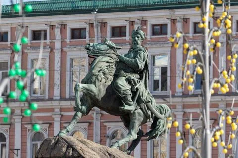 Monument to Hetman Bogdan Khmelnitsky.2 Stock Photos