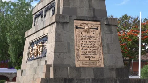Monument in honor of heroes in the main square of ayacucho peru Stock Footage 244012248