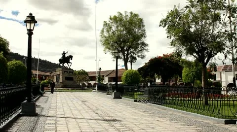 Monument honouring General Sucre Stock Footage
