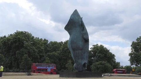 Monument. Horse's head. Stock Footage 77734167