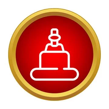 Monument icon button simple style concept Stock Illustration