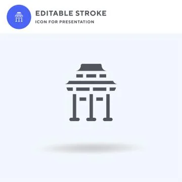Monument icon vector, filled flat sign, solid pictogram isolated on white, lo Stockillustratie