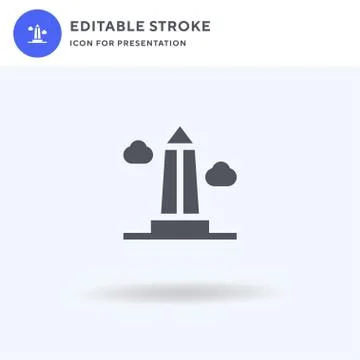 Monument icon vector, filled flat sign, solid pictogram isolated on white, logo Stock Illustration