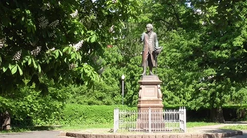 Monument of Immanuel Kant, German philosopher, founder of German classical Stock Footage 75812541