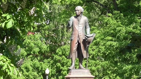 Monument of Immanuel Kant, German philosopher, founder of German classical Stock Footage 75812574