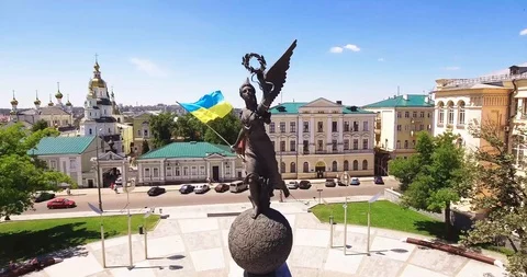 Monument  independence of Ukraine Video stock 98028835