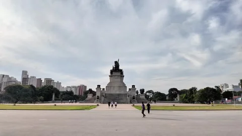 Monument to Independence Wide Shot, Parque da Independência, São Paulo Stock Footage 334943134