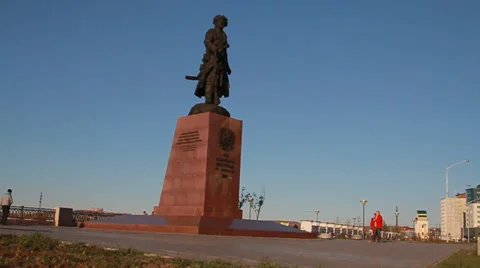 Monument in Irkutsk Stock Footage 32254192