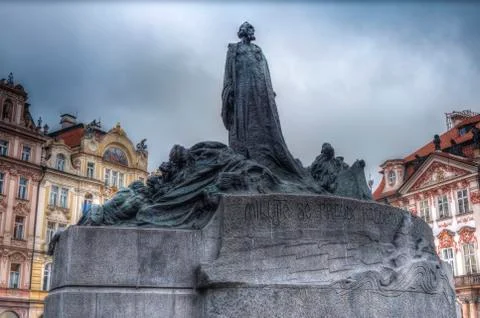 Monument to Jan Hus Stock Photos