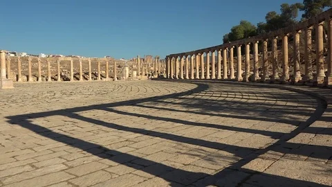 Monument in Jerash, columns Stock Footage 83446478