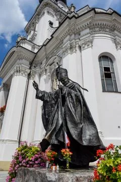 Monument of John Paul the Second Pope Stock Photos