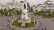 Monument To Jose De San Martin On The Plaza San Martin In Lima, Peru Stock Footage