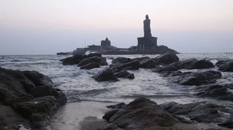 Monument of Kanyakumari 스톡 동영상 35066648
