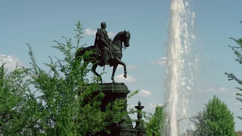 Monument to King John of Saxony  Stock Footage 81134217