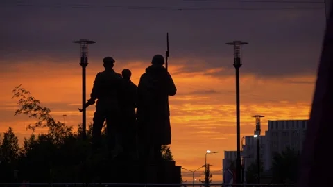 Monument in Langepas in Siberia. Stock Footage 282922003