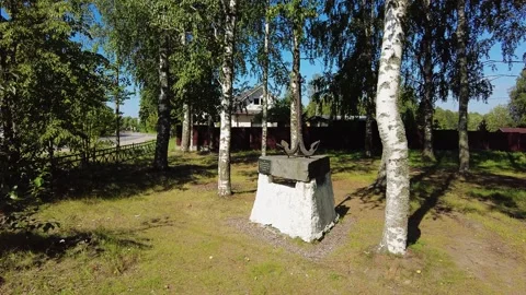 Monument to the launch of the frigate Standart. Lodeynoye Pole. 4K. Stock Footage 254016628