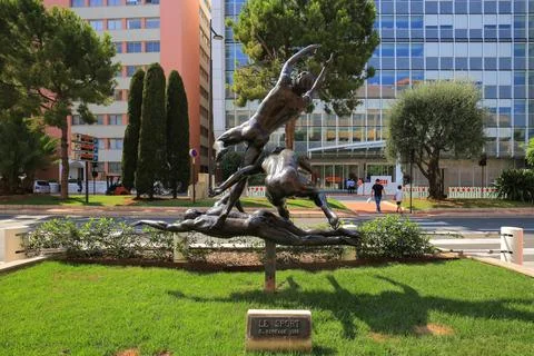 Monument Le Sprot by Kees Verkade in Monaco Stock Photos