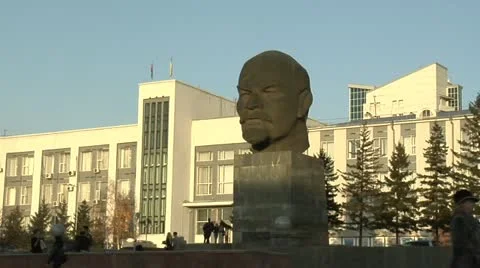 A monument to Lenin Stock Footage 10840447