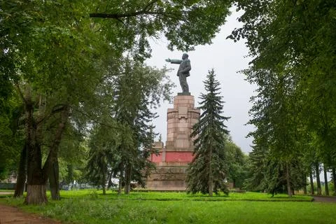 The monument to Lenin is one of the largest monuments to Lenin in Russia Stock Photos