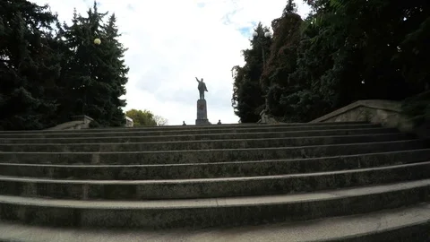Monument to Lenin in Sevastopol Stock Footage